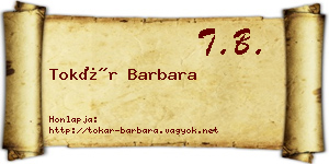 Tokár Barbara névjegykártya