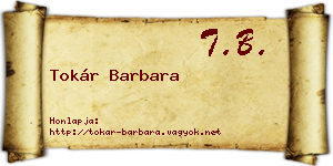 Tokár Barbara névjegykártya